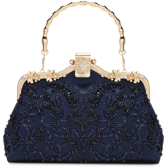 Handbags - 1920s Vintage Clutch Purse Beaded Evening Bag for Women Formal Bridal Sequin Han